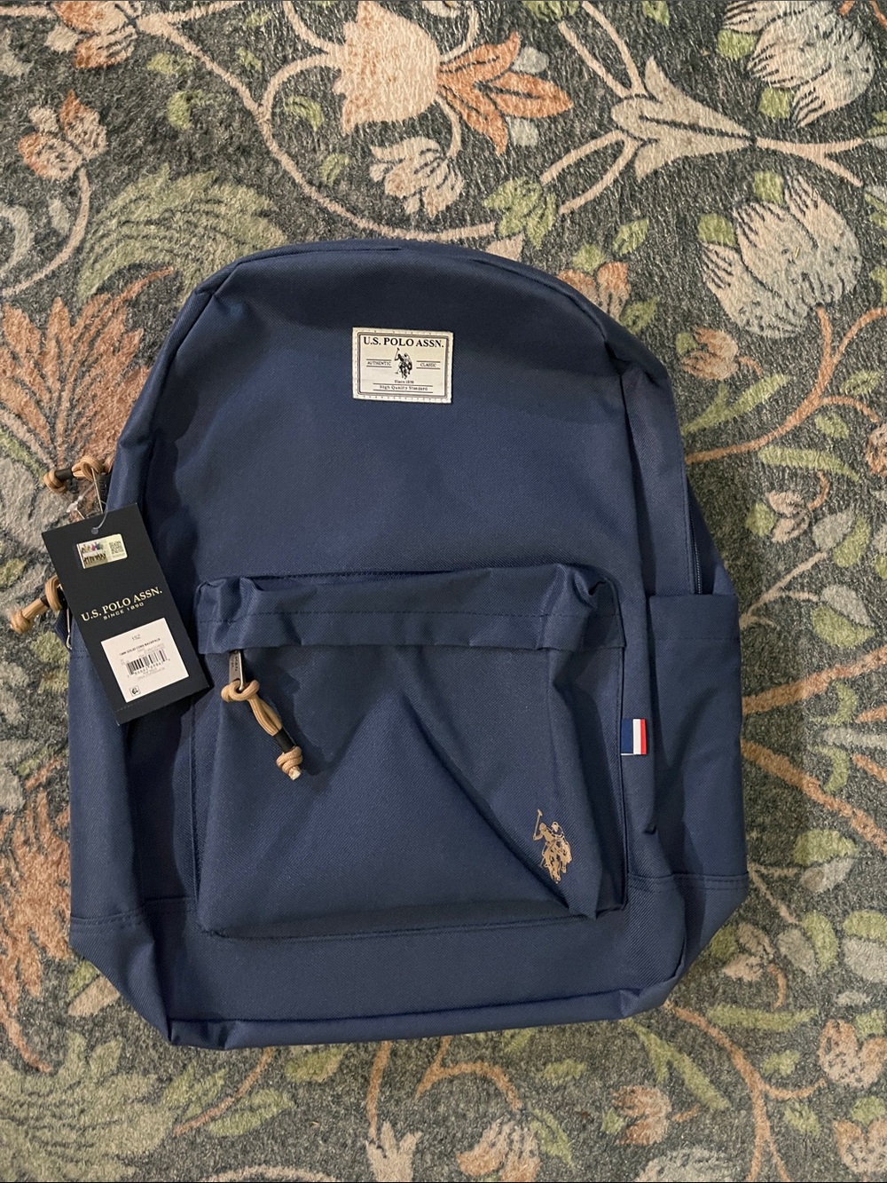 U.S. Polo Assn. Navy Blue Classic Backpack with Logo Patch